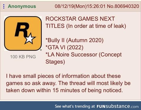 Anon leaks Rockstar projects