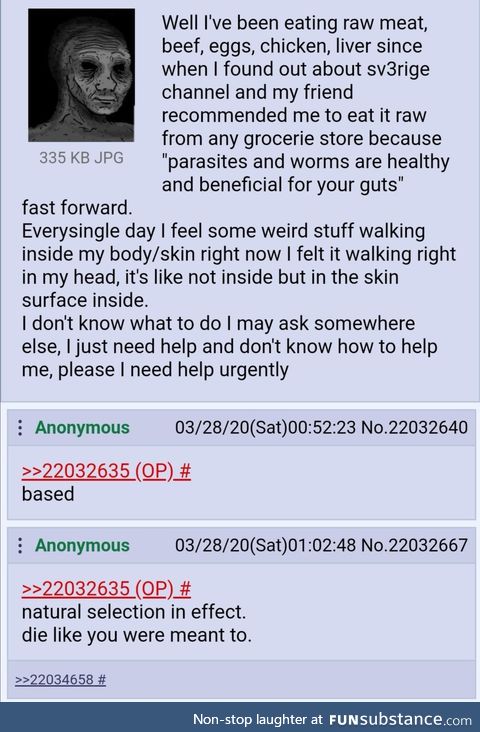 Based anon eats meat
