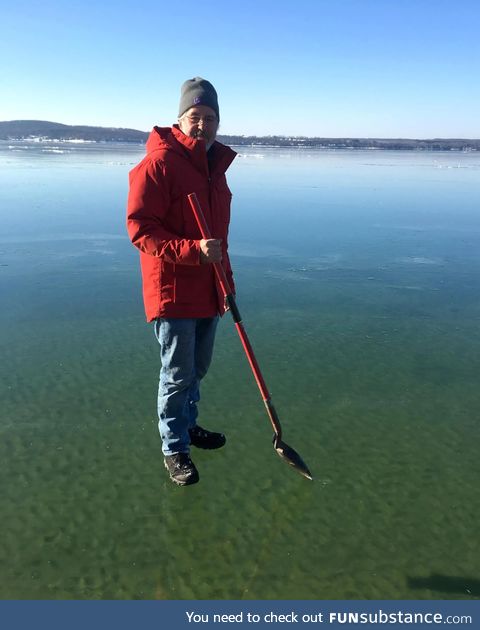 Frozen michigan lake