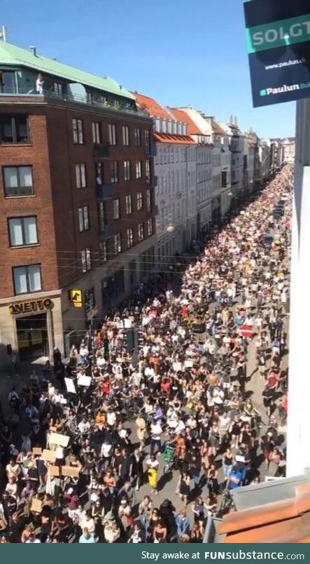 Danish sympathy march for George Floyd. ~10.000 people marching peacefully through