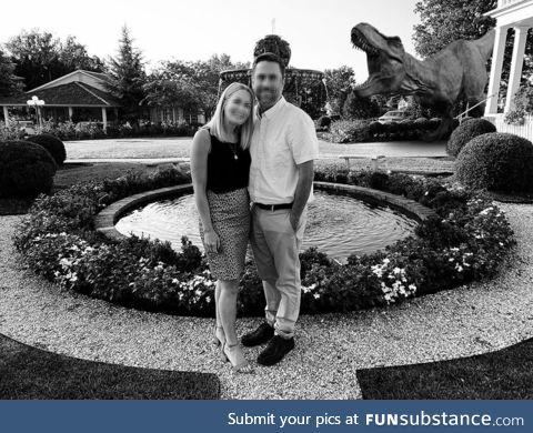 Today I began photoshopping dinosaurs into the backgrounds of family photos and replacing