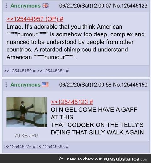 Anon discusses British humor