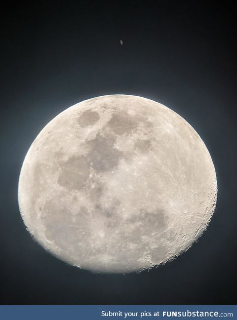 Saturn and the moon in one frame