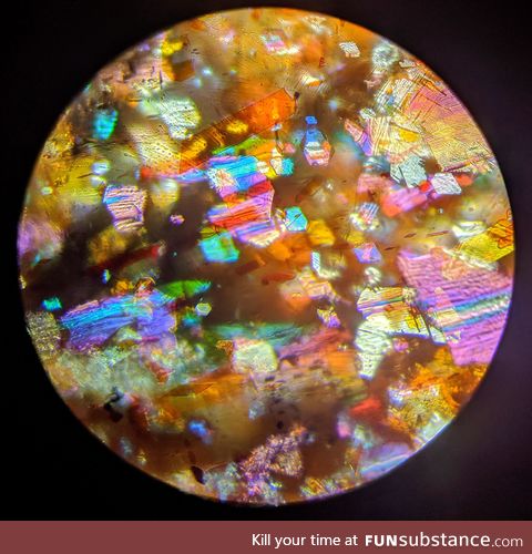 Sunstone under a microscope