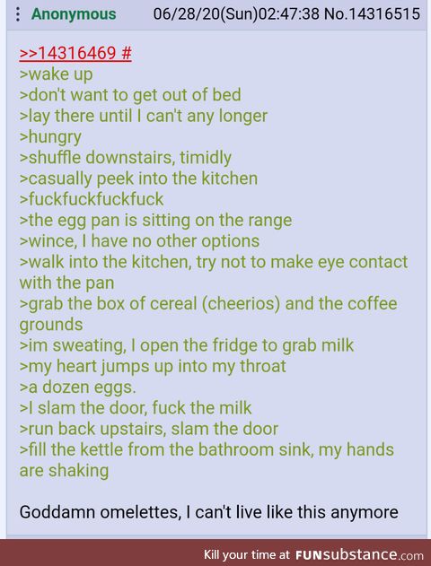 Don't forget your daily omelette, anons