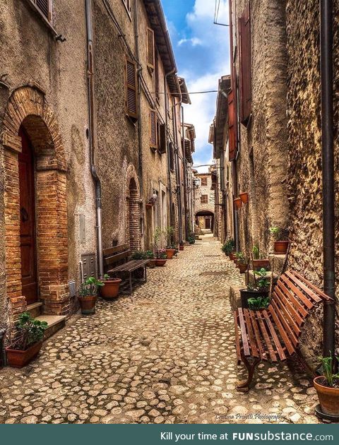 Rural tranquility in the streets of Tremosine Sul Garda, Italy