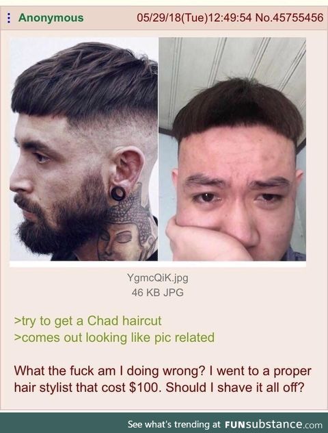 Anon gets a haircut