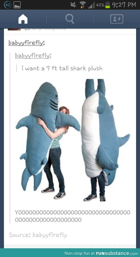 Seven foot shark plush