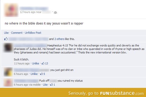 Jesus wasn't a rapper