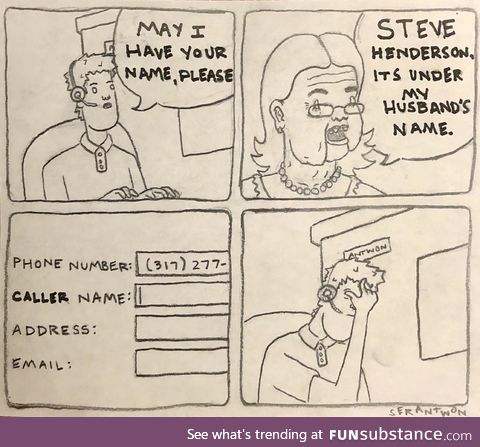 I work at a call center. Sometimes I like to draw my callers. For some reason, this seems