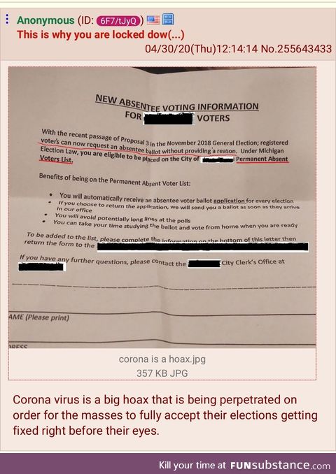 American anon thinks Corona virus is a hoax