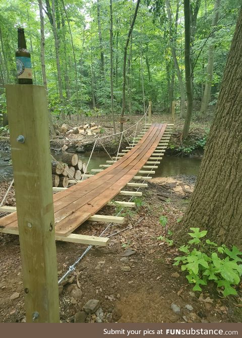 My dad and his brother got some land in the woods and this has been a little project they