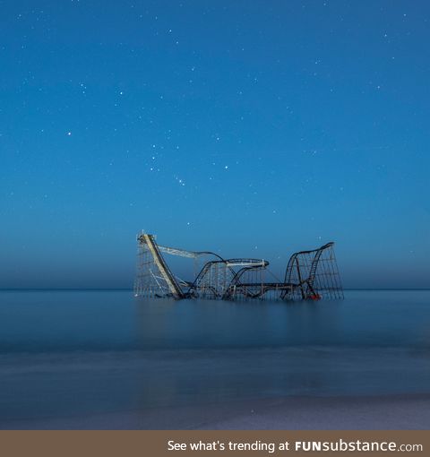 One of the most haunting photos I've ever taken - Jet Star Rollercoaster after Superstorm