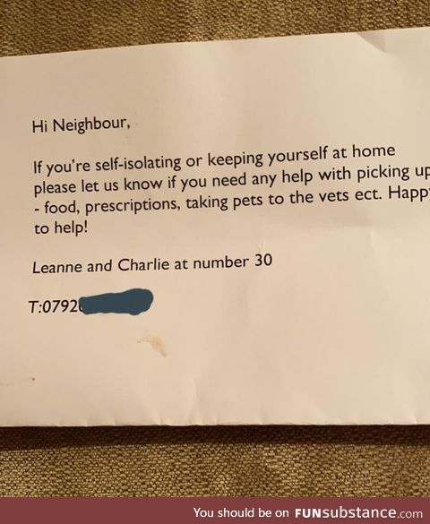 My workmate got this through his door! Be kind and be safe