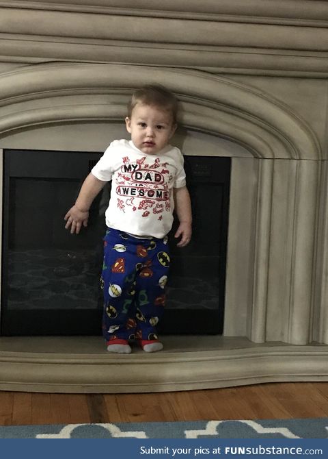 My grandson was stuck on the fireplace because he couldn’t step big enough to get down