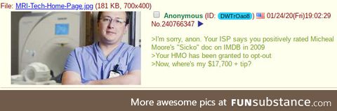 Anon loses his health insurance