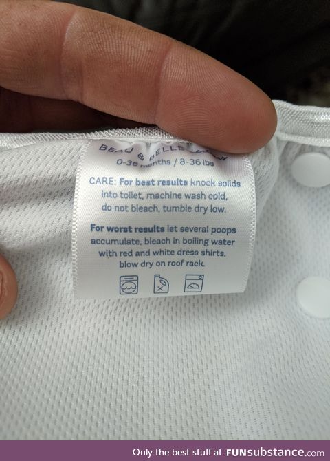 The tag on my son's swim bottoms