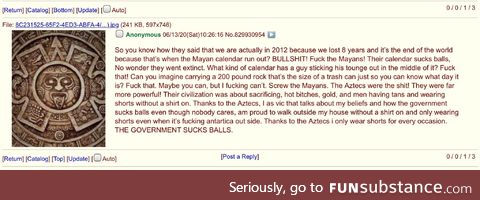 Anon talks about why the Mayans sucked balls and why the Aztecs were the shit