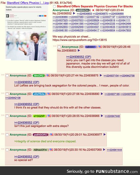 /pol/ reacts to new physics courses at Stanford