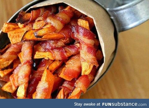 Individual bacon wrapped fries