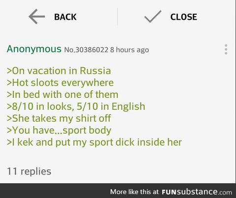 Anon gets laid in Russia
