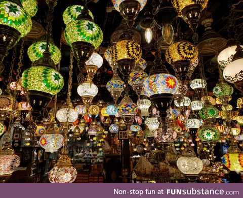 Lampshades at a shop in Bahrain