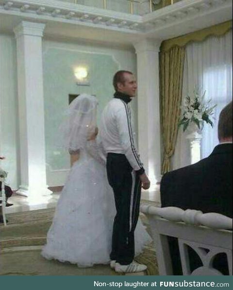 Wearing your tracksuit to your wedding, oh Russia