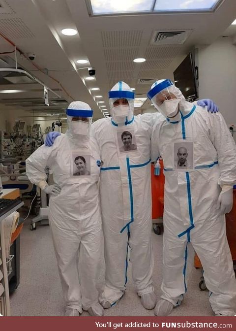 Doctors putting own pictures on PPE so patients can see who's treating them