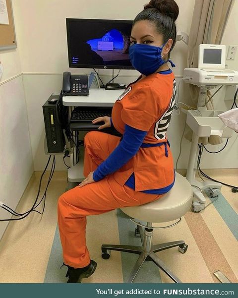 Nurse in Dragon Ball Z scrubs