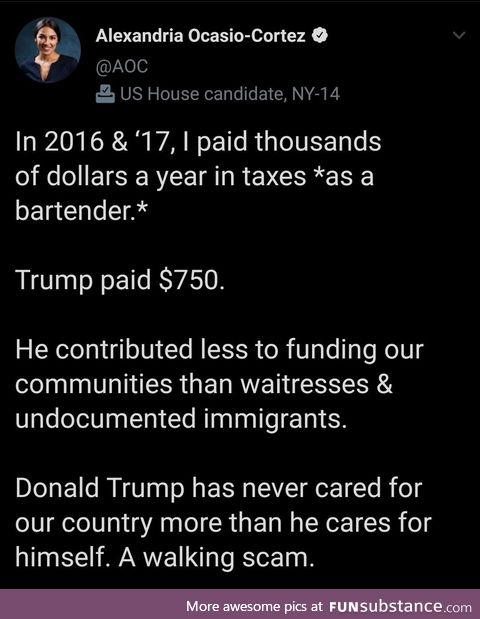 AOC pays their taxes, allegedly