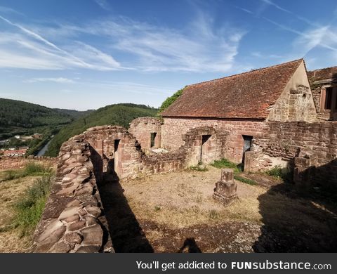 The remains of an old French castle