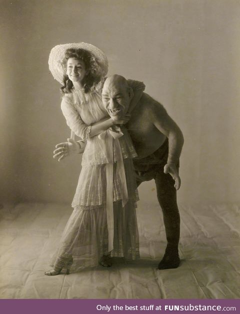 Russian wrestler Maurice Tillet (Shrek inspiration) & America's first supermodel Dorian
