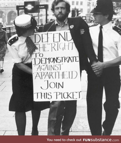 Jeremy Corbyn arrested for protesting apartheid South Africa