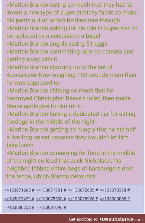 Anon recalls the adventures of Marlon Brando