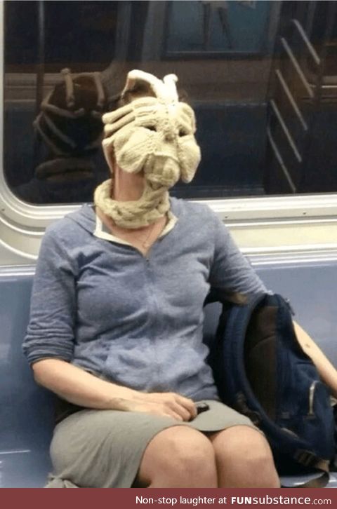 Is it a face warmer or a face hugger? Regardless, I kind of want one