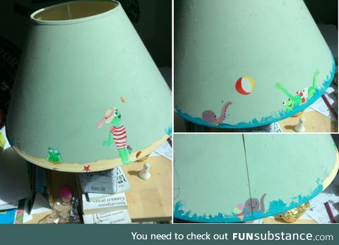 Hey @happy_frog I painted what looks like your vacations (+octopi) on an old lampshade