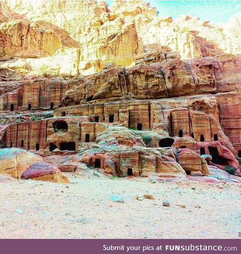 Homes built in 400 BC by the Nabatean people. Petra, Jordan