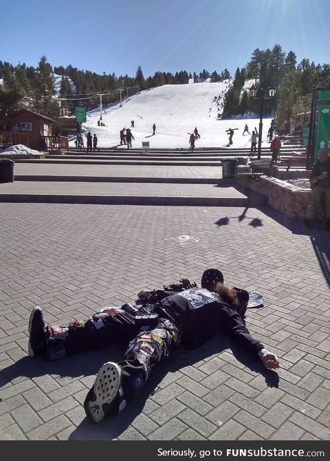 Day three snowboarding. Nuf said
