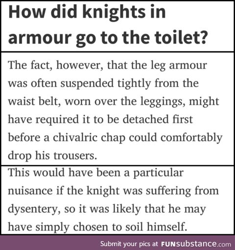 Knight in... not so shining armour...