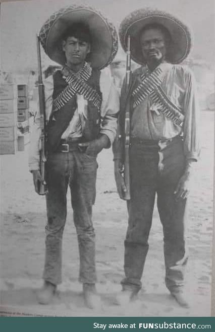 Native Mexican posing with a former runaway slave during the Mexican revolution