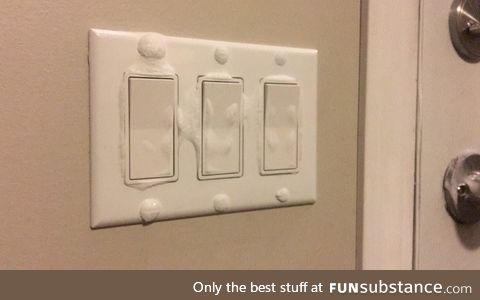 This is a light switch INSIDE my house today. -44°C outside, -61°C with wind chill