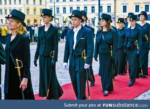 When you get your Doctorate in Finland you get a top hat and a sword for keeps