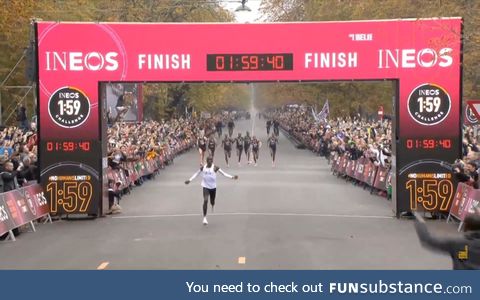 Eulid Kipchoge becomes the first man to ever run a sub 2 hour marathon