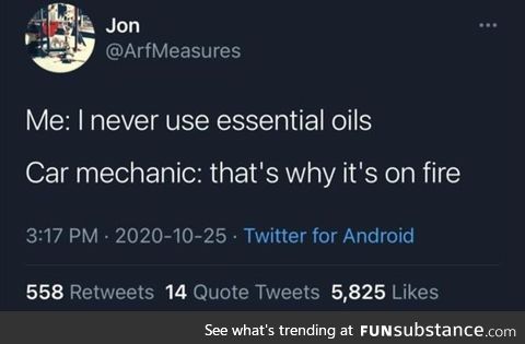 Never use essential oils