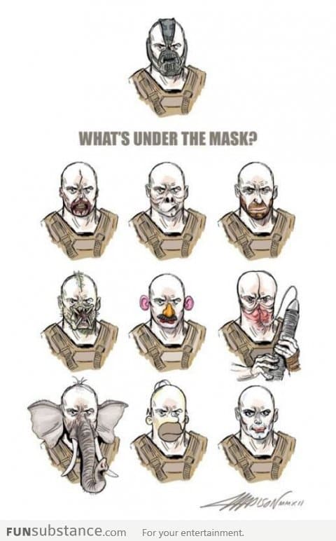 What does Bane hide under his mask?