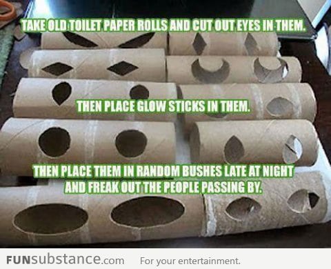 Toilet paper roll prank