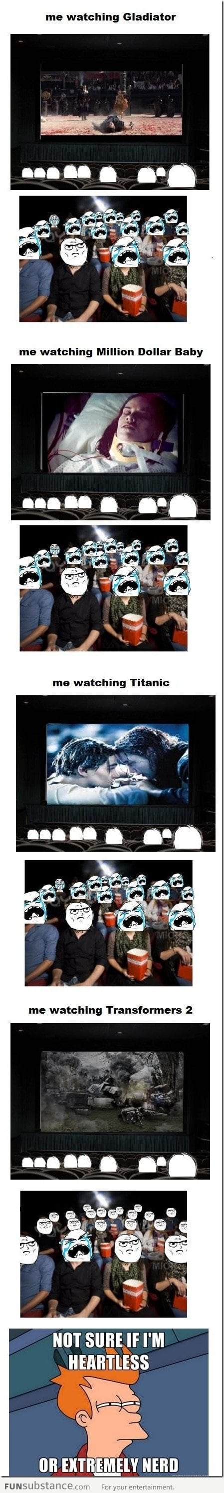 How le me reacts to certain movies