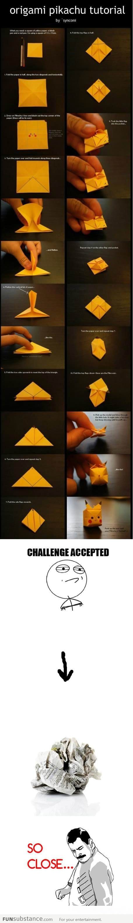 Origami pikachu tutorial