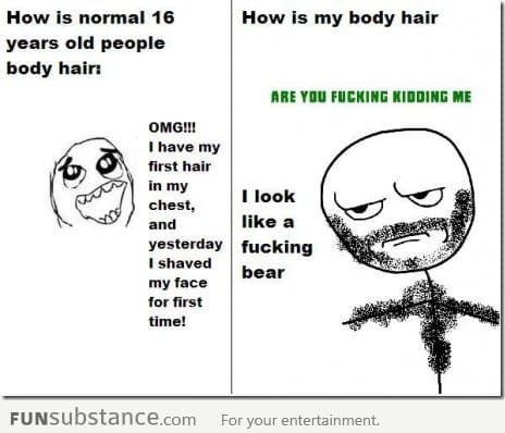 The Body Hair Comparison: A 16 year old and Me