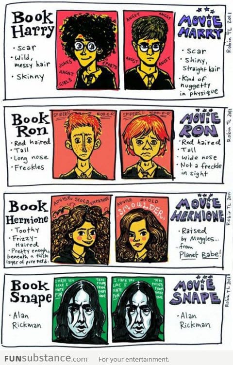 Harry Potter Book vs. Movie Characters
